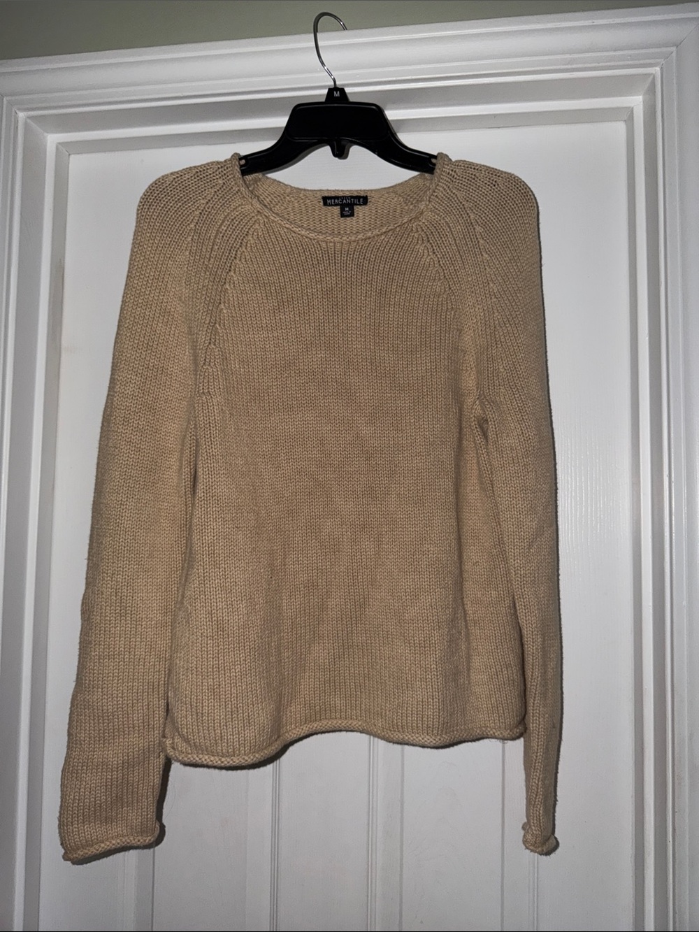 J. Crew Mercantile Tan Crewneck Raglan Sweater